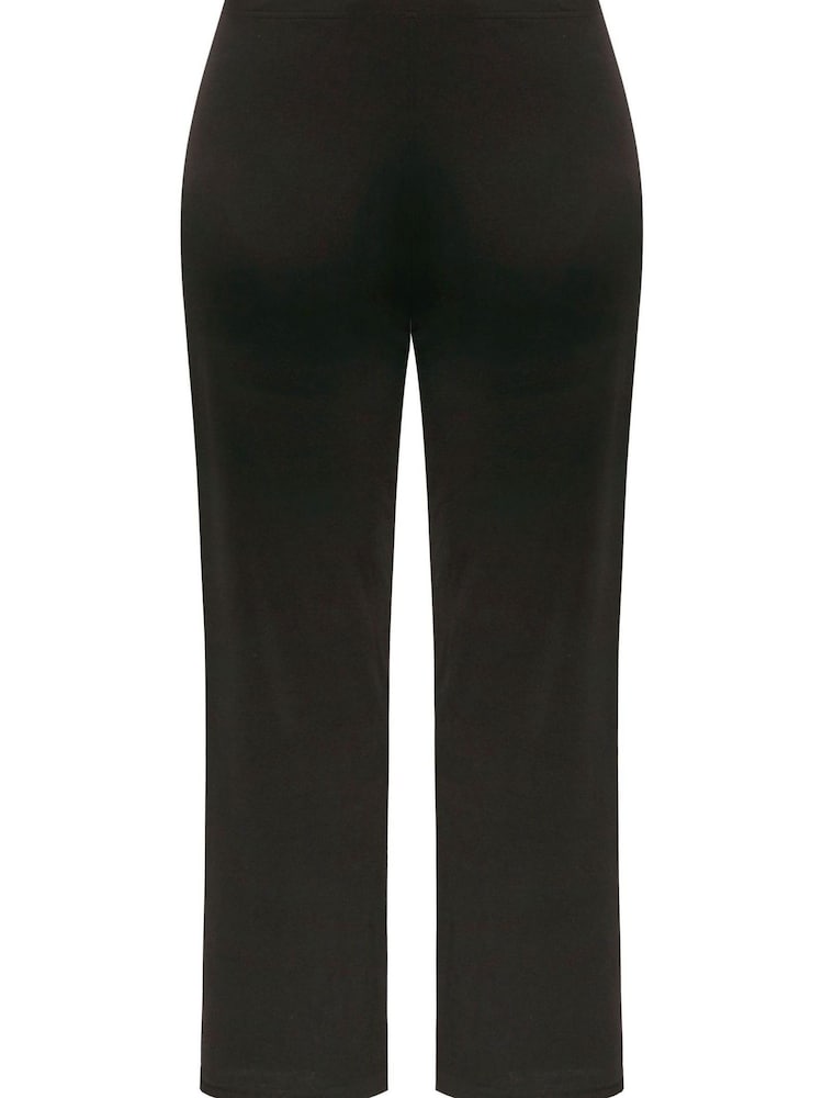 Yours Curve Black Bootcut Ponte Rib Trouser - Image 4 of 4