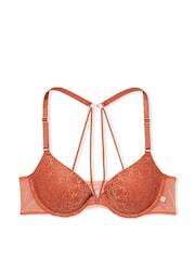 Victoria's Secret Ginger Glaze Orange Lace Front Fastening Lightly Lined T-Shirt Bra - Image 3 of 4