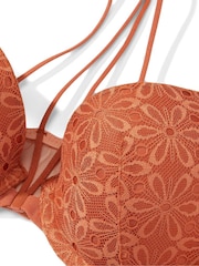 Victoria's Secret Ginger Glaze Orange Lace Front Fastening Lightly Lined T-Shirt Bra - Image 4 of 4