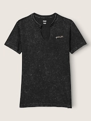Victoria's Secret PINK Campus Short Sleeve Notch Neck Tee - Image 1 of 1