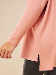 Friends Like These Pink Soft Jersey V Neck Long Sleeve Tunic Top - Image 4 of 4