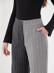 4th & Reckless Grey Forrest Two Tone Wide Leg Trouser - Image 2 of 4
