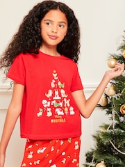 Lipsy Red Christmas Short Sleeve Long Leg Pyjamas - Image 3 of 4