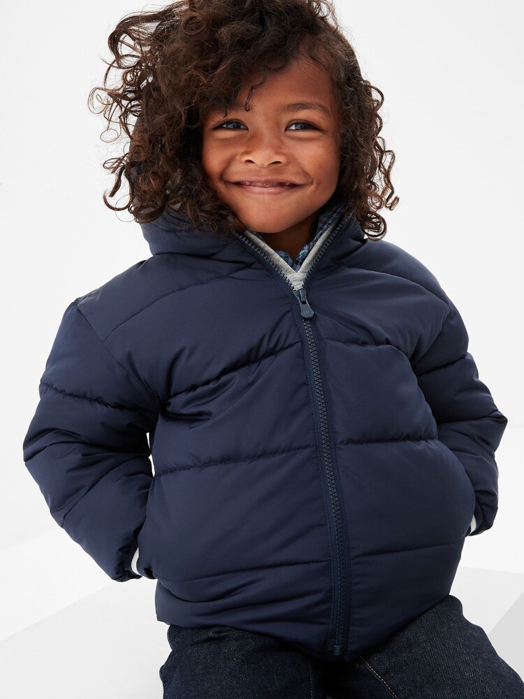 Gap Navy Blue Water Resistant Cold Control Quilted Puffer Jacket (12mths-5yrs) - Image 1 of 2 Gap Navy Blue Water Resistant Cold Control Quilted Puffer Jacket (12mths-5yrs) - Image 1 of 2