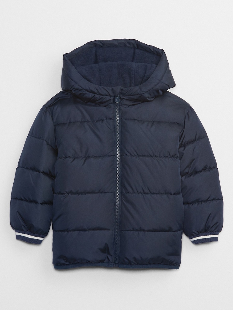 Gap Navy Blue Water Resistant Cold Control Quilted Puffer Jacket (12mths-5yrs) - Image 2 of 2 Gap Navy Blue Water Resistant Cold Control Quilted Puffer Jacket (12mths-5yrs) - Image 2 of 2