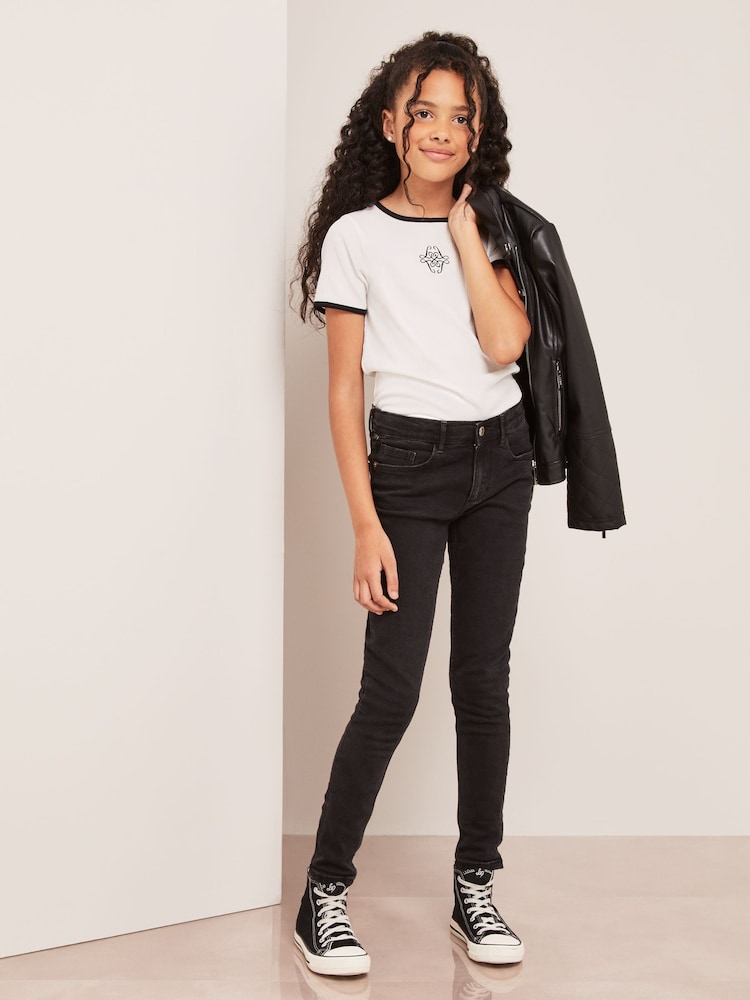 Lipsy White Contrast Logo T-Shirt - Image 2 of 4