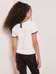 Lipsy White Contrast Logo T-Shirt - Image 3 of 4