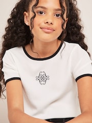 Lipsy White Contrast Logo T-Shirt - Image 4 of 4
