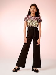 Lipsy Pink Sequin Party Jumpsuit - Image 1 of 3