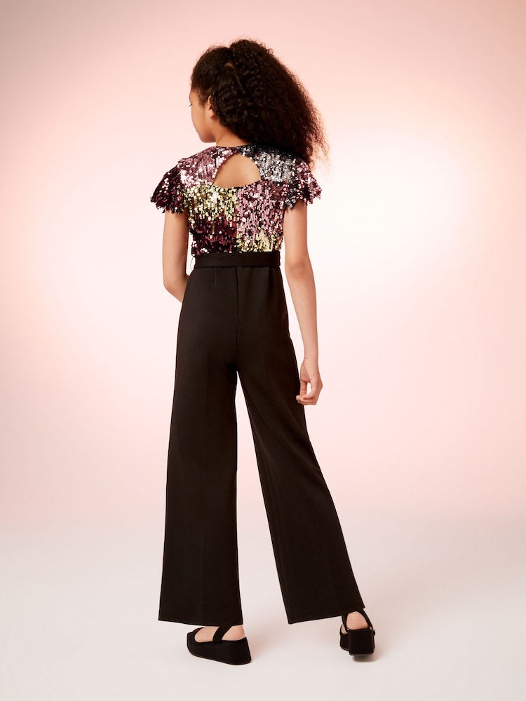 Lipsy Pink Sequin Party Jumpsuit - Image 3 of 3