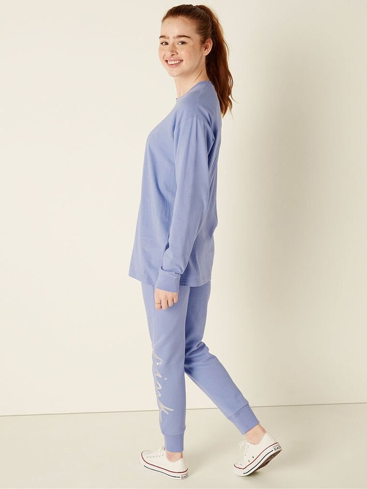 Victoria's Secret PINK Dusty Blue Everyday Lounge Jogger - Image 2 of 4 Victoria's Secret PINK Dusty Blue Everyday Lounge Jogger - Image 2 of 4