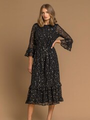 Roman Black Star Foil Print Frill Dress - Image 3 of 4