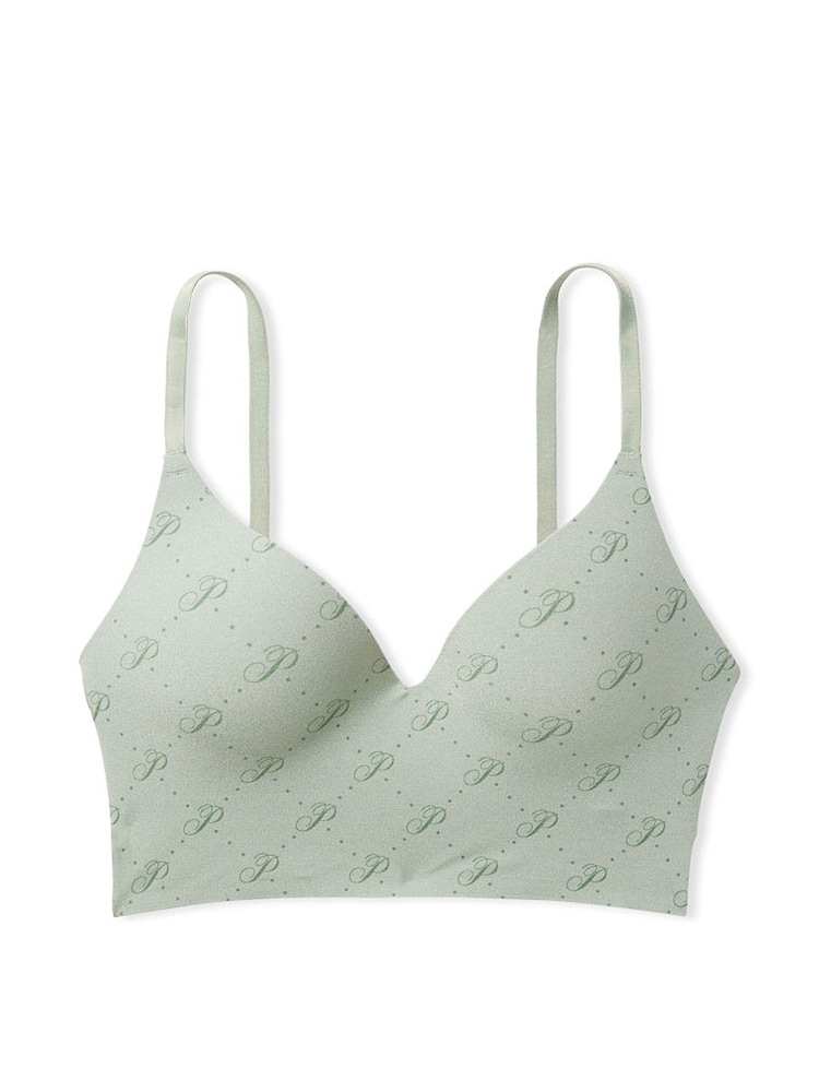 Victoria's Secret PINK Iceberg Green Script Non Wired Push Up Lounge Bralette - Image 4 of 4 Victoria's Secret PINK Iceberg Green Script Non Wired Push Up Lounge Bralette - Image 4 of 4