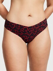 Victoria's Secret Black Outline Heart  Smooth Thong Knickers - Image 1 of 4
