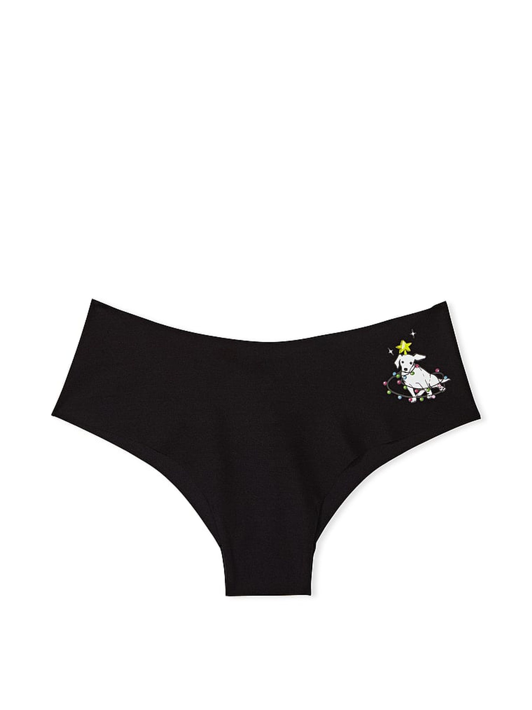 Victoria's Secret PINK Pure Black Holiday Dog No Show Cheeky Knickers - Image 3 of 3