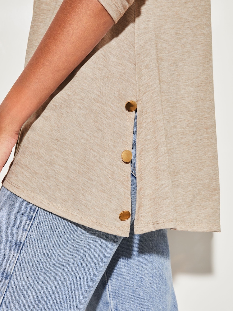 Lipsy Camel Button Waterfall Cardigan - Image 2 of 4