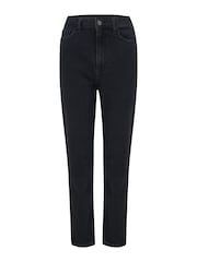 Pour Moi Black Aubrey Denim High Waist Mom Jeans - Image 4 of 5