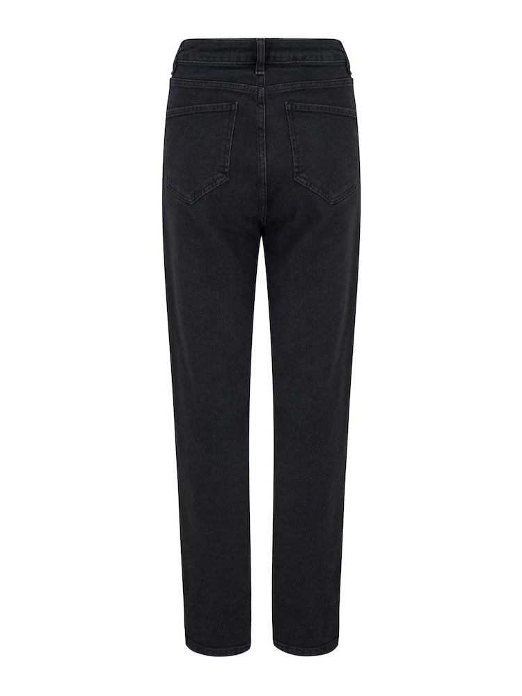 Pour Moi Black Aubrey Denim High Waist Mom Jeans - Image 5 of 5