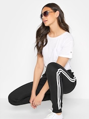 Long Tall Sally Black Side Stripe Stretch Jogger - Image 2 of 4