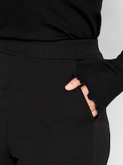 Long Tall Sally Black Stretch Scuba Wide Leg Trousers - Image 3 of 4