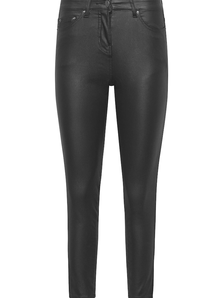 PixieGirl Petite Black Ava Stretch Faux Leather Look Jeans - Image 4 of 4