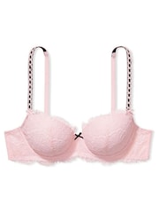 Victoria's Secret Angel Pink And Black Lightly Lined Demi Lace Unlined Balcony Bra - Image 3 of 4