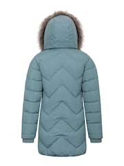 Mountain Warehouse Teal Galaxy Kids Water-Resistant Long Padded Jacket - Image 2 of 6