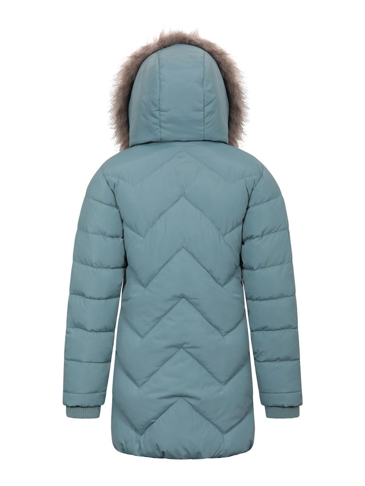 Mountain Warehouse Teal Galaxy Kids Water-Resistant Long Padded Jacket - Image 2 of 6