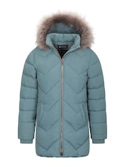 Mountain Warehouse Teal Galaxy Kids Water-Resistant Long Padded Jacket - Image 3 of 6