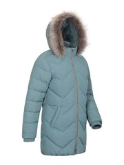 Mountain Warehouse Teal Galaxy Kids Water-Resistant Long Padded Jacket - Image 4 of 6
