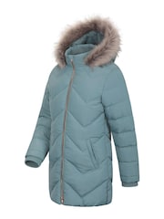 Mountain Warehouse Teal Galaxy Kids Water-Resistant Long Padded Jacket - Image 5 of 6