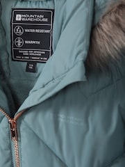 Mountain Warehouse Teal Galaxy Kids Water-Resistant Long Padded Jacket - Image 6 of 6