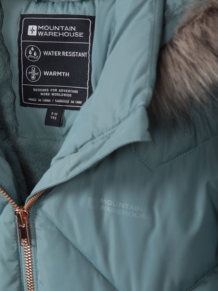 Mountain Warehouse Teal Galaxy Kids Water-Resistant Long Padded Jacket - Image 6 of 6