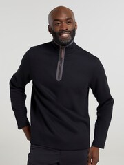 Mountain Warehouse Black Beta Mens Zip Neck Top - Image 1 of 5