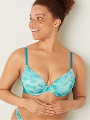 Victoria's Secret PINK Tie Dye Blue Smooth Push Up T-Shirt Bra - Image 1 of 6