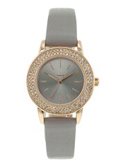 Lipsy Grey Diamante Face Watch - Image 1 of 4