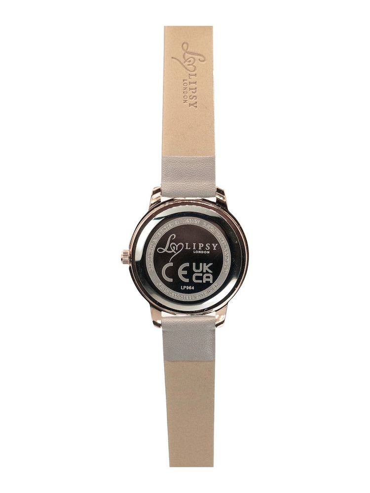 Lipsy Grey Diamante Face Watch - Image 2 of 4