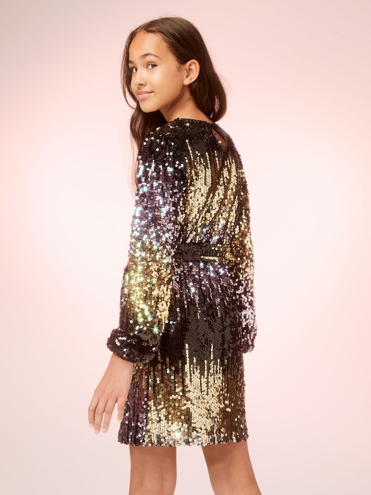 Or - Robe de soirée Lipsy à sequins - Image 3 of 4