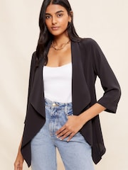 Friends Like These Black Waterfall 3/4 Sleeve Blazer - Image 2 of 4