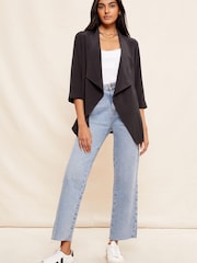 Friends Like These Black Waterfall 3/4 Sleeve Blazer - Image 3 of 4