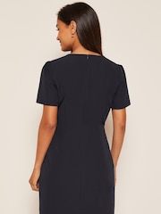 Friends Like These Navy Blue Short Sleeve Tailored Shift Dress - Image 2 of 4