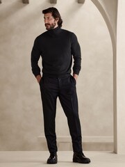 Banana Republic Black Merino Wool Turtleneck Jumper - Image 1 of 1
