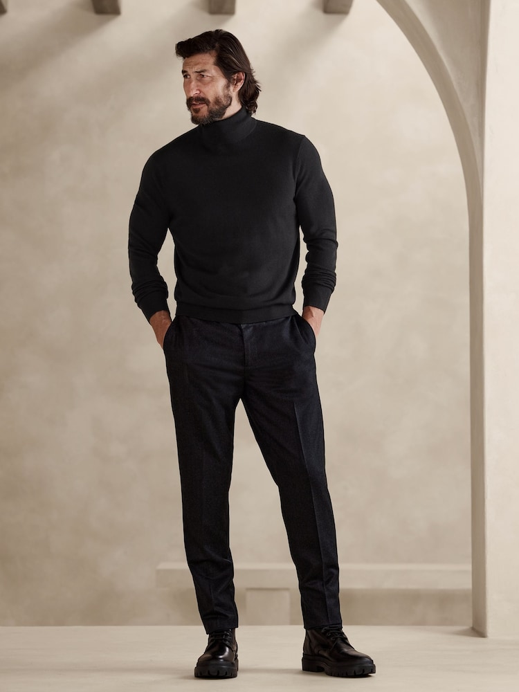 Banana Republic Black Merino Wool Turtleneck Jumper - Image 1 of 1