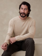 Banana Republic Cream Franco Italian Merino Crew Neck Jumper - Image 1 of 2