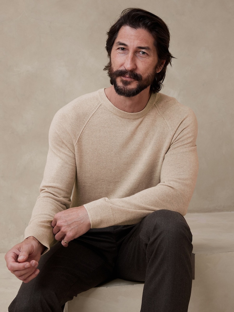 Banana Republic Cream Franco Italian Merino Crew Neck Jumper - Image 1 of 2