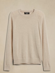 Banana Republic Cream Franco Italian Merino Crew Neck Jumper - Image 2 of 2