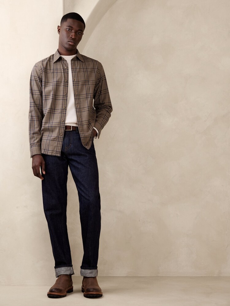Banana Republic Brown Enzo Twill Shirt - Image 1 of 1 Banana Republic Brown Enzo Twill Shirt - Image 1 of 1