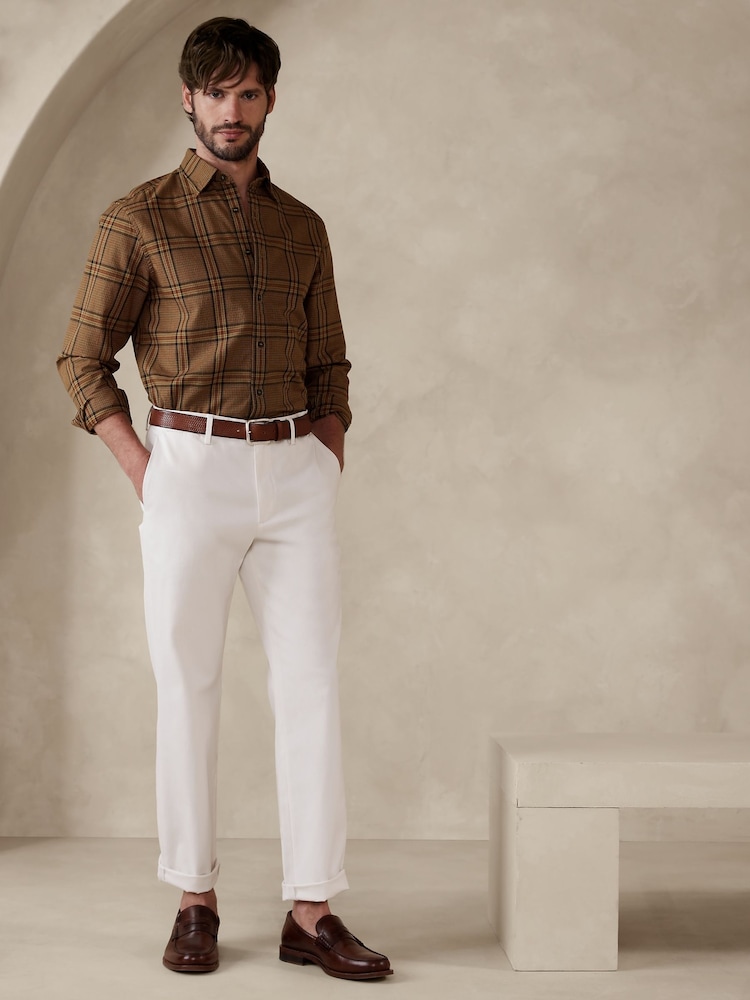 Banana Republic Brown Enzo Twill Shirt - Image 1 of 4 Banana Republic Brown Enzo Twill Shirt - Image 1 of 4