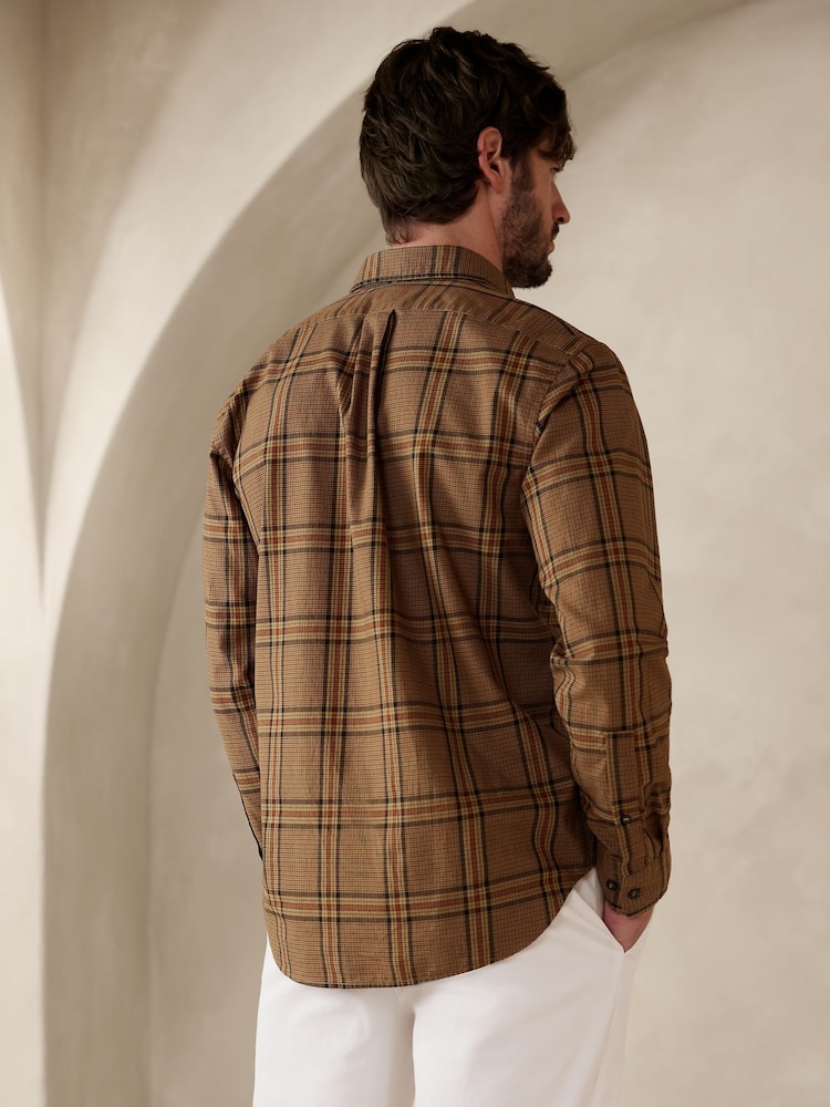 Banana Republic Brown Enzo Twill Shirt - Image 2 of 4 Banana Republic Brown Enzo Twill Shirt - Image 2 of 4