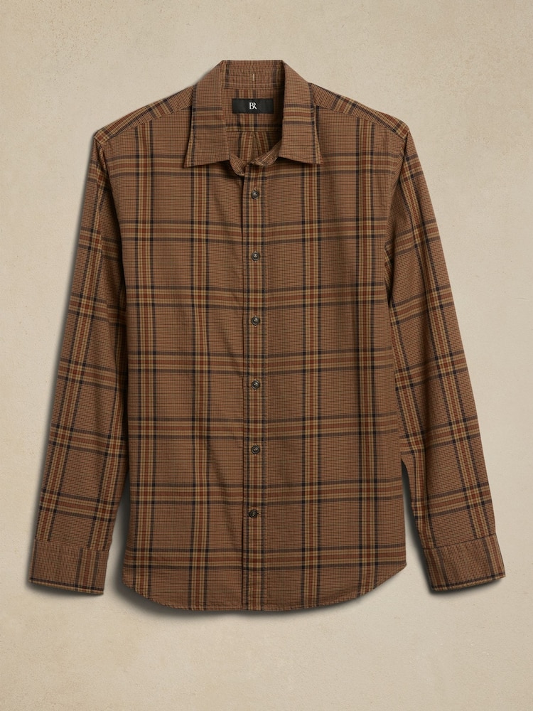 Banana Republic Brown Enzo Twill Shirt - Image 4 of 4 Banana Republic Brown Enzo Twill Shirt - Image 4 of 4